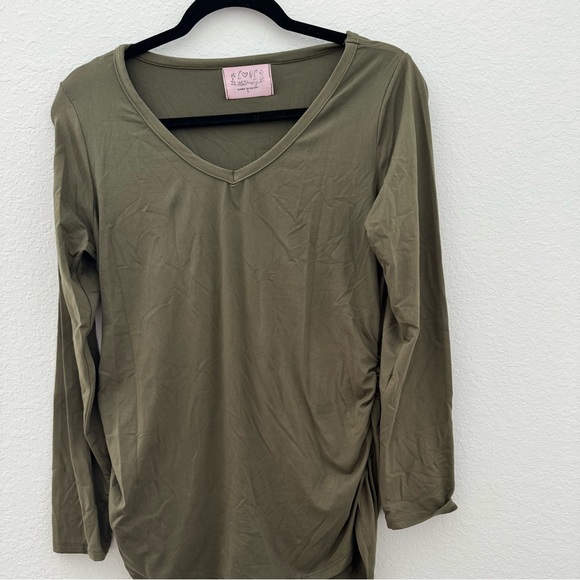 Olive Green Maternity Shirt - Picture 1 of 1